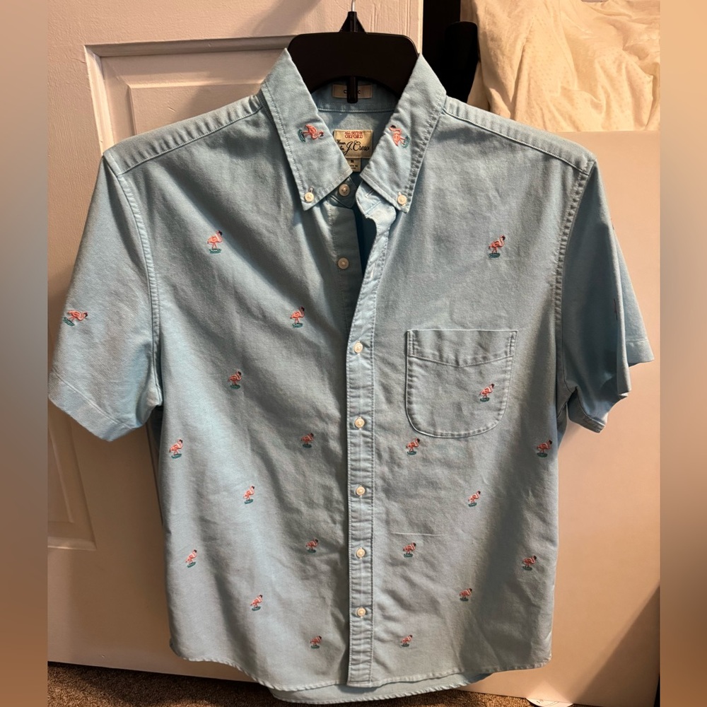 J. Crew Flamingo Print Men's Shirt size medium